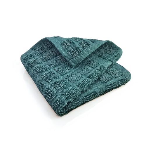Oxford Kitchen Ensemble Dish Cloth, 100% Ring Spun Cotton, Solid, 12x12, Hunter Green